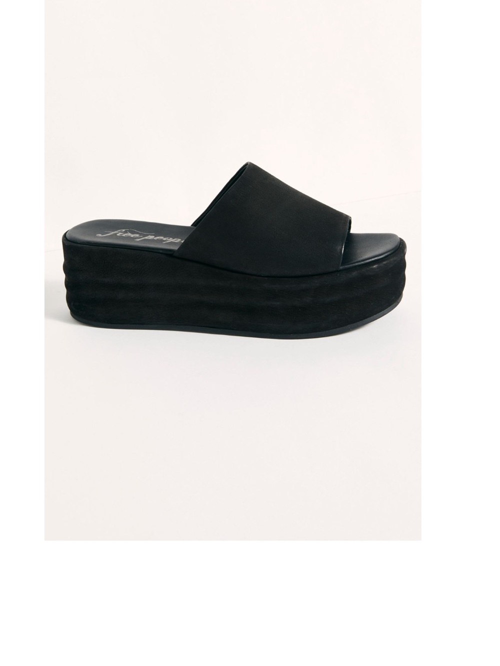 Free People Harbor Platform Slide Sandal in Black 6.5